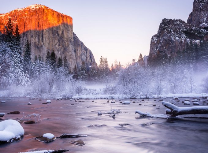 Wallpaper Yosemite, 5k, 4k wallpaper, National Park, California, USA, winter, tourism, travel, lake, mountain, Travel 7081613129